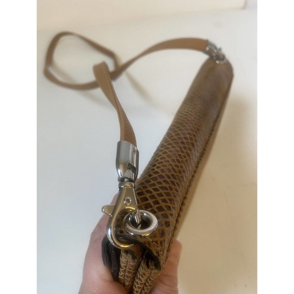 Due Fratelli Purse Genuine Leather Crossbody Bag Tan Brown Stylish Fun - Picture 5 of 11